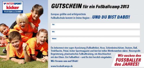 *** Gutschein für das Intersport-Fussballcamp ***