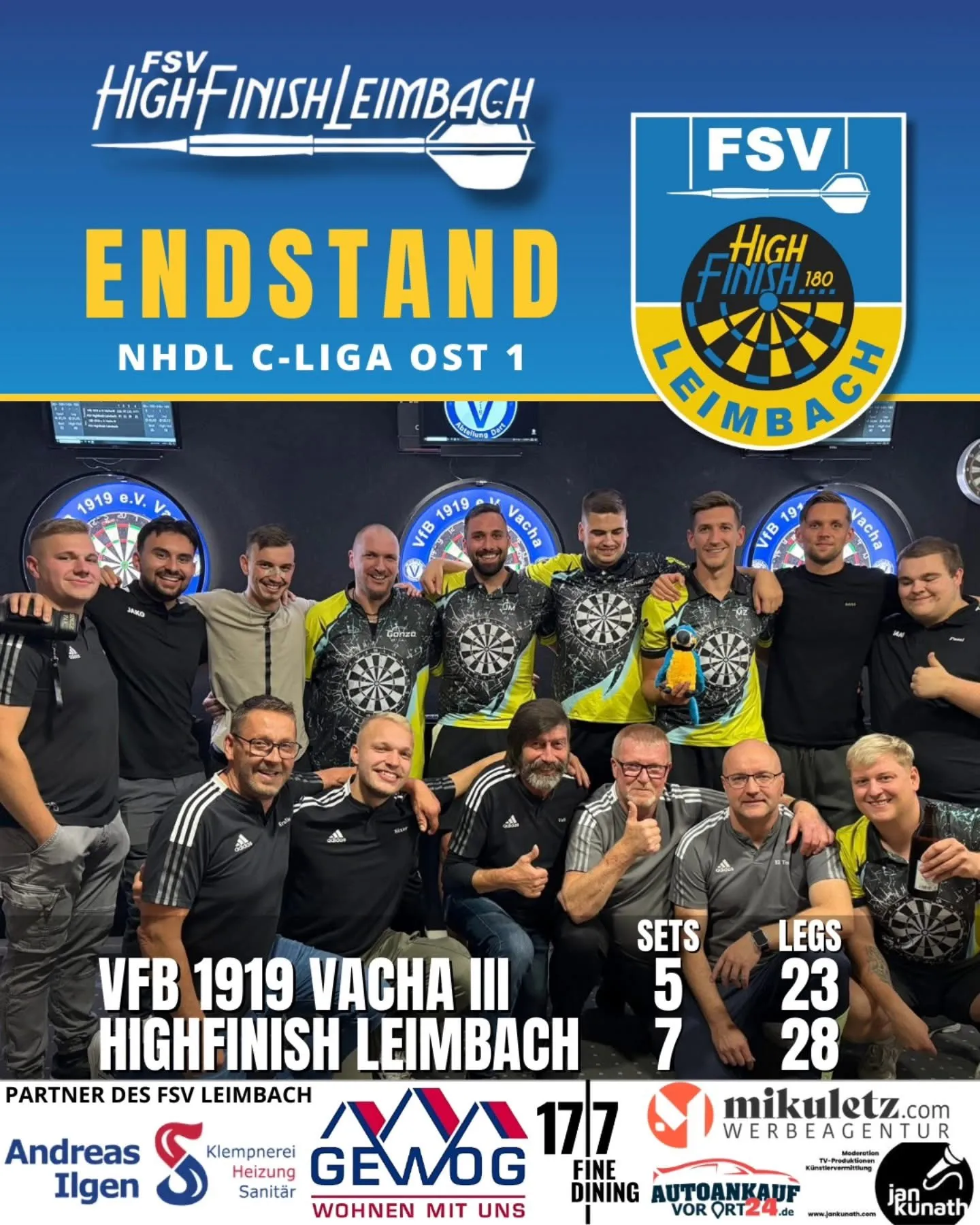 *** Historisch - der erste Erfolg der Leimbacher Dartgeschichte ***