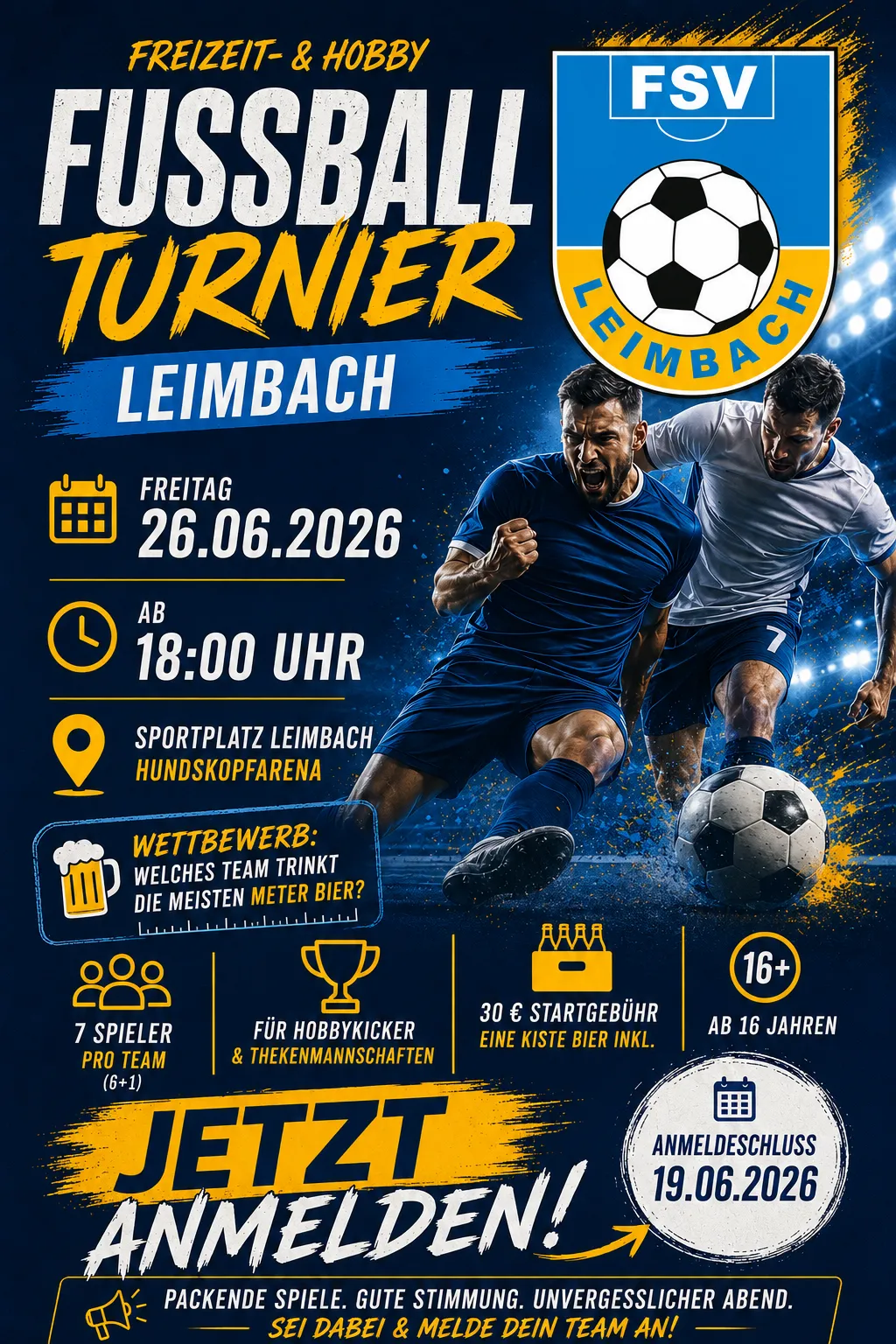 *** Freizeit- und Hobbyturnier am 26.06.2026 ***